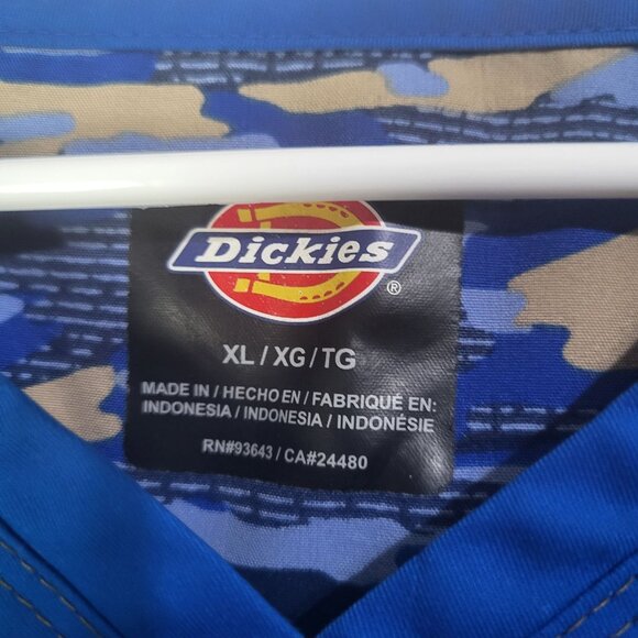 Dickies Women's XL Scrub Top Royal Blue Pockets Utility Loop Nurse Dr Tech Med - Picture 7 of 12